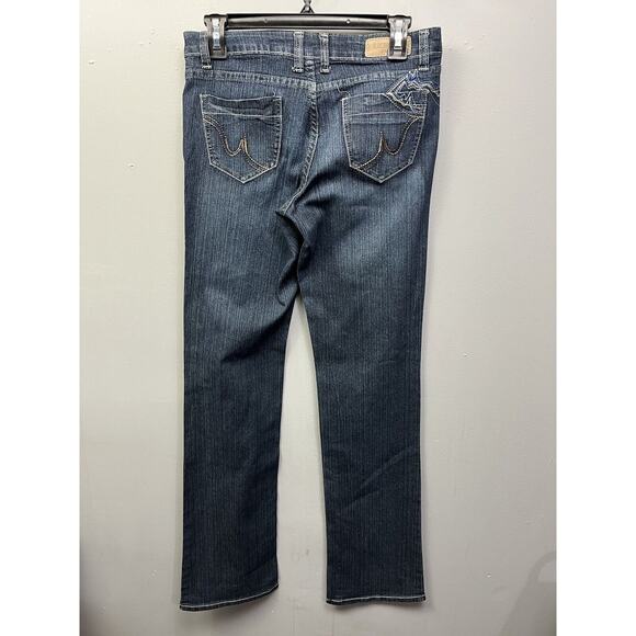 Rich Cow Jeans Juniors 5 Mid Rise Light Wash Straight Leg 5 Pocket Stretch - Picture 2 of 6